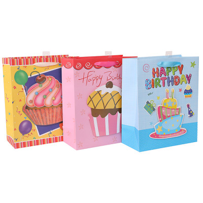 White card paper bag with 3D and glitter