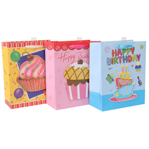 White card paper bag with 3D and glitter