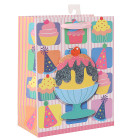Baby Gift White card paper bag with 3D and glitter