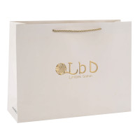 High Level Customized Paper Bags With Overall Embossed Patterns And Logo Gold Hot Foil Stamping