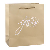 Great Gatsby Luxury Gold Customized Paper Bag With PP Tied Handles