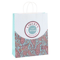 Hospitality Textile Industry Recycled White Kraft Paper Bag Customized With Paper Twisted Handles