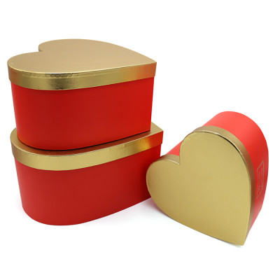 Maison Fleurs Heart Shaped Paper Gift Boxes Set 3 For Flowers Packaging and Presentation