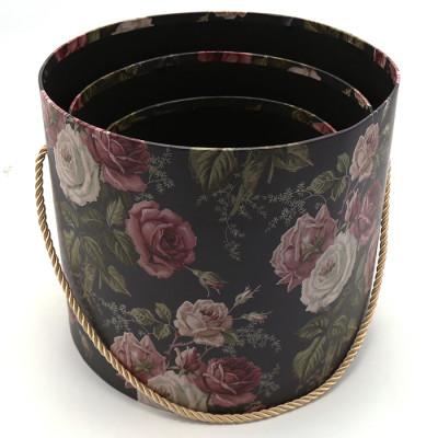 Nested Gift Boxes with Lids for Decorative Storage and Gifts, Vingtage Flower Design Posy Box , Set/3