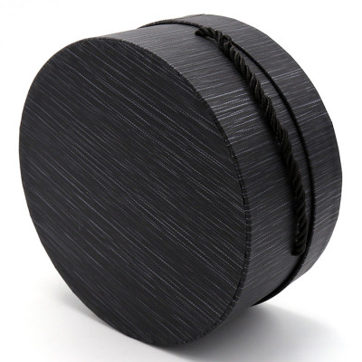 Gift Box Round Black Burshed Texture Luxury Flowers Box Wedding decor Handmade in Europe Set/3