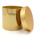 Cylindrical Shaped Glossy Gold Striped Flower Paper Gift Box Set/3