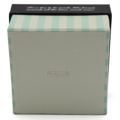 Wholesale Set/3 Square Gift Boxes With Dots and Stripes Designs Blue Bow Attached