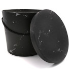 Gift Box Round Black Marble Printing Luxury Flowers Box Wedding decor Handmad Set/3