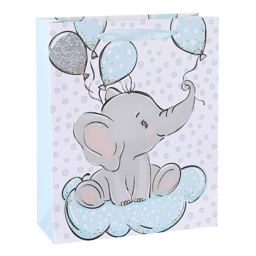 Baby Boy&Girl Paper Gift Bags Baby Shower Birthday Paper Bags Paper Shopping Bags With Glitter