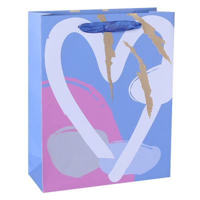 Valentine's Day Gift Bags Unique Fresh And Simple With Gold Foil Stamping On Front Side