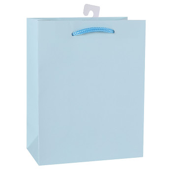 Bulk Wholesale Light Blue Solid Color Paper Shopping Bags Made by Direct Factory Tongle Packing