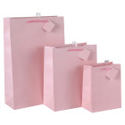 Custom Pink Paper Gift Bags With Foldable Hangtag