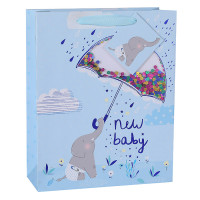 New Concept Baby Shower Paper Gift Bags With Colorful Confetti On Front Side