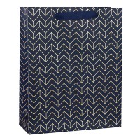 Geometric Patterns Paper Gift Bags For Mens With Hot Foil Stamping On Front Side