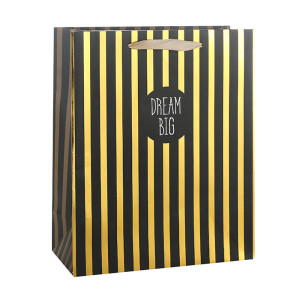 Dream Big Gold Foil Stamping Art Paper Shopping Bags Yiwu Direct Factory Made
