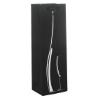 200gsm Black Craft Paper Bottle Wine Bags With 2 Sides Of Silver Foil Stamping