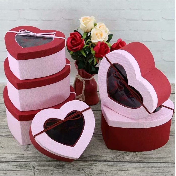 valentine's day heartshaped paper packaging boxes