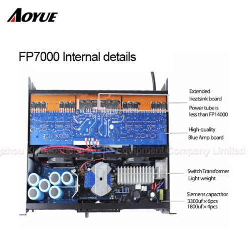 Amplificador de potencia FP7000 de módulo extremo profesional de 7000 vatios con 2 canales