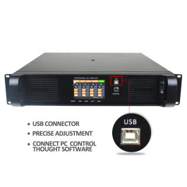 Seria DSP FP 4-kanałowa 1300 W FP6000q podłączona do wzmacniacza mocy PC DSP6000Q
