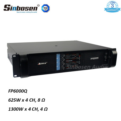 Sinbosen FP6000Q 1300 w 4 kanal dj profesyonel anahtarlama modu kaynağı güç amplifikatörü