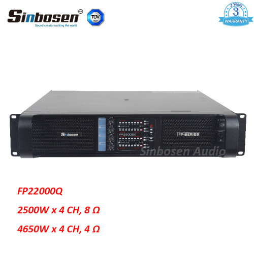 Sinbosen FP22000Q 4650w 4 canales Amplificador de potencia profesional más potente para subwoofer de 21 pulgadas