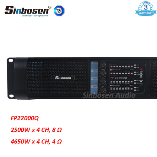 Sinbosen FP22000Q 4650w 4-канальный профессиональный усилитель мощности для 18-дюймового / 21-дюймового сабвуфера