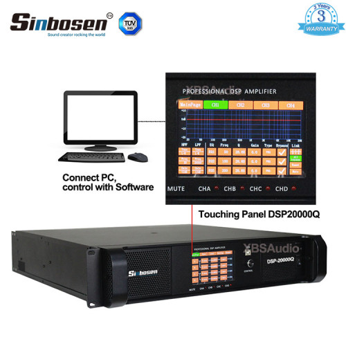 Amplificador de potência profissional de DSP 20000q do canal de Sinbosen DSP20000Q 2200w 4 para o subwoofer