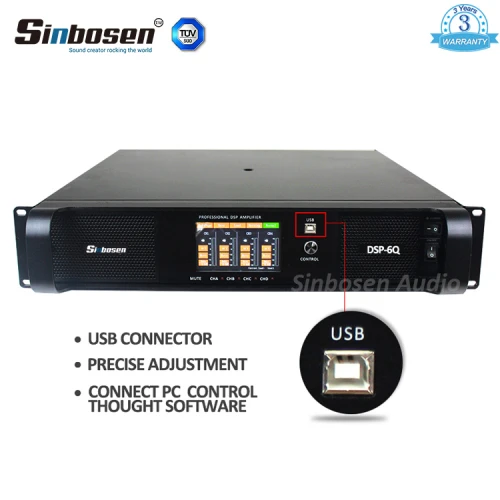 DSP FP series 4 channel 1300 watt FP6000q connect to the PC power amplifier DSP6000Q