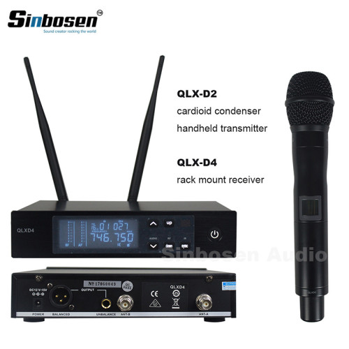 Sistema di microfono palmare wireless digitale UHF singolo QLXD4 + QLXD2 / SM-58