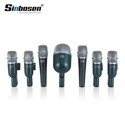 7pcs kit di batteria di registrazione del condensatore set strumento microfono per mensola professionale tamburo