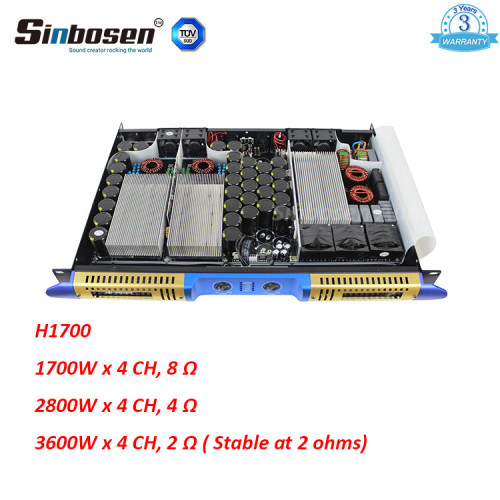 Sinbosen 2 ohm stabile 3600 watt 2CH classe d digitale ad alta potenza amplificatore H1700