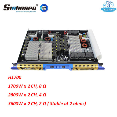 Sinbosen 2 ohm stable 3600 watts 2CH class d digital high power amplifier H1700