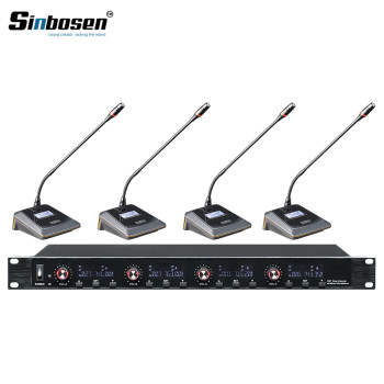 Sinbosen U-6004 4 Channels transmitter Meeting desktop Mics wireless conference system