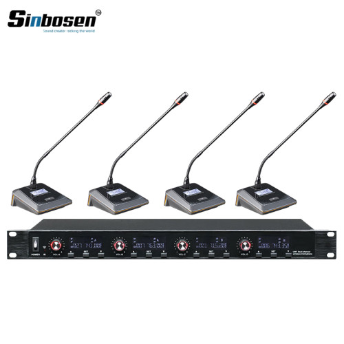 Sinbosen U-6004 Transmisor de 4 canales Sistema de conferencia inalámbrico para computadora de escritorio para reuniones