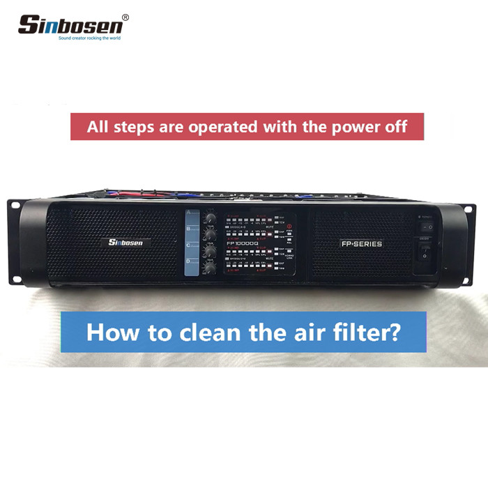 How to clean the air filter of the Sinbosen amplifier?