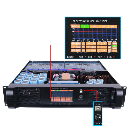 Amplificateur de subwoofer DSP22000Q Sinbosen 2500 watts X 4 module DSP