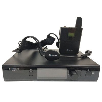 EWD1 Digital headset mic bodypack transmissor recarregável UHF sistema de microfone sem fio