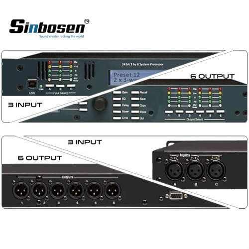 Ashely 3 in 6 out 24 Bit live sound Crossover driver System Digital Processor 3.6SP
