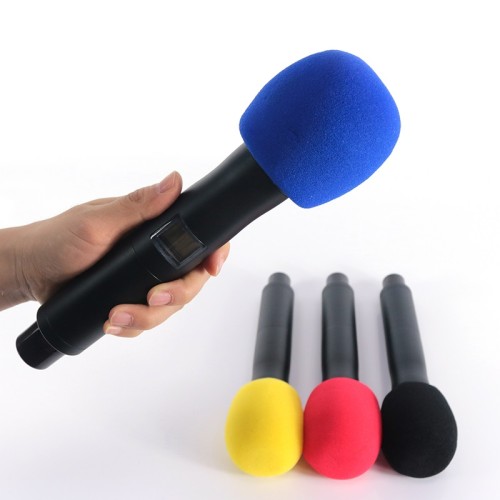sourcing map Funda de micrófono de espuma de esponja, micrófono parabrisas,  azul y amarillo, para KTV, 2 unidades