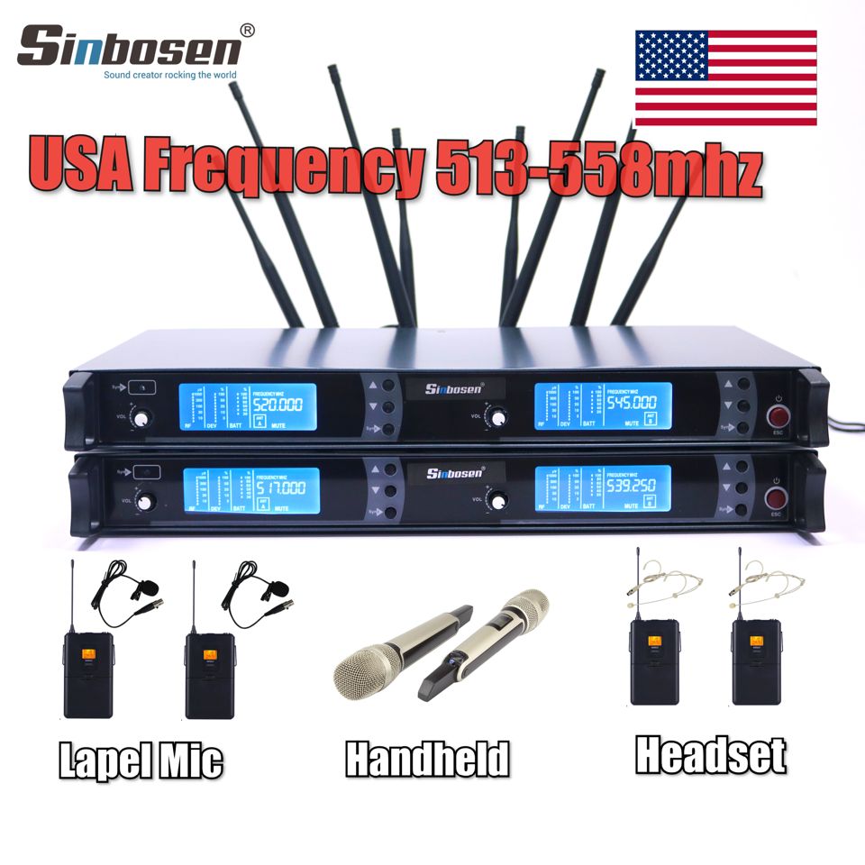 What is the frequency range of wireless microphone Sinbosen