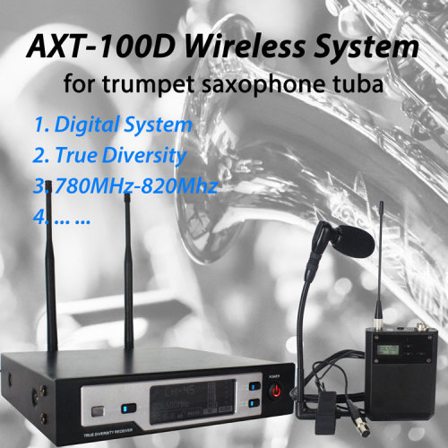 Digital wireless instrument microphone for trumpet saxophone tuba AXT-100D