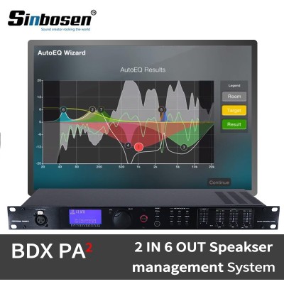 2 em 6 alto-falante digital de áudio profissional gerenciar processador BDX PA2