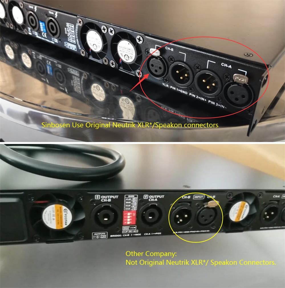 Amplificador de potência Sinbosen D2-3000 VS outros produtos da empresa