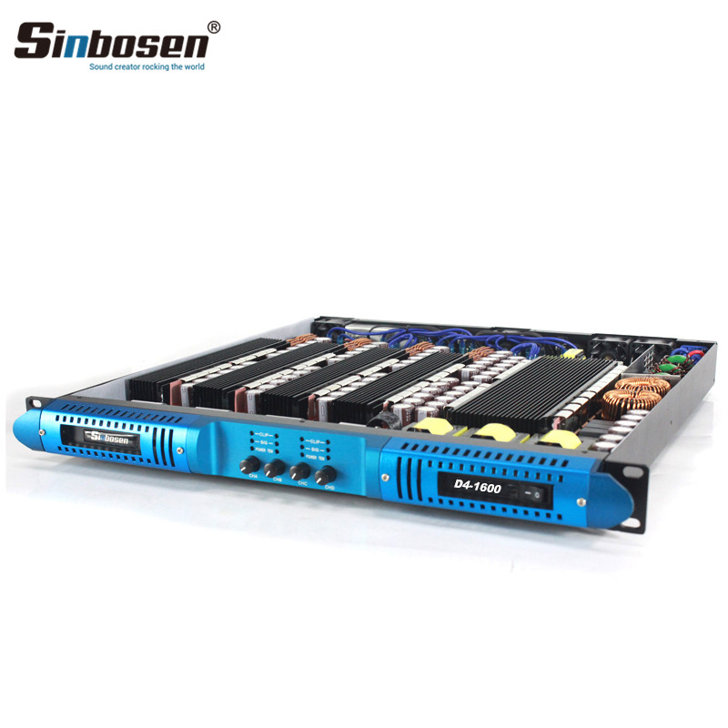 Sinbosen 2 ohm stable 3900 watts 4 input 4 output class d digital