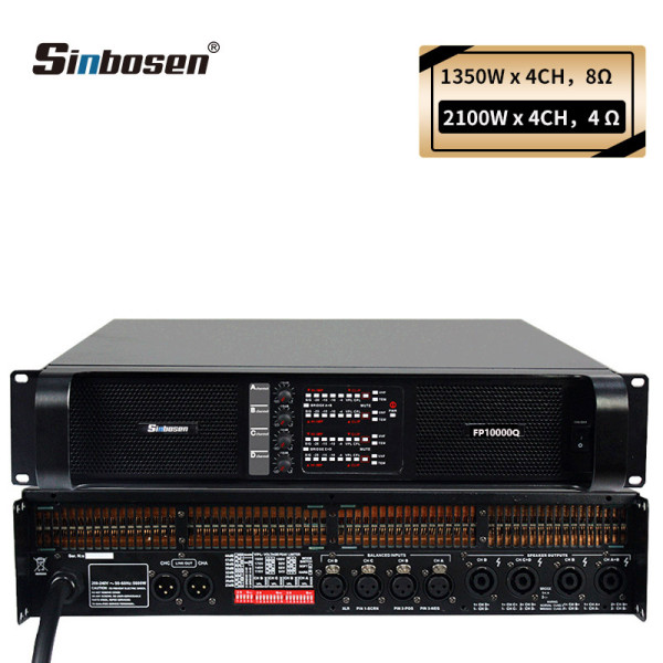 Sinbosen FP10000Q 4 channel professional power amplifier for dual 15 inch speaker