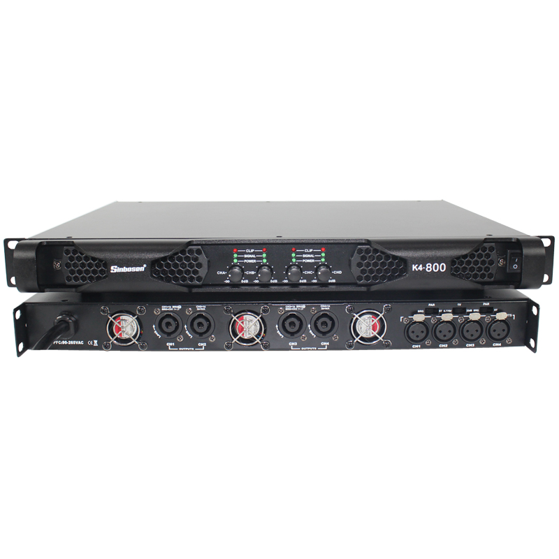 Sinbosen K4-800 800 Watt 4 Channel Professional 1u Class D Digital 4 ...