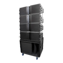 dual 8 inch passive line array and 18 inch active subwoofer speaker system