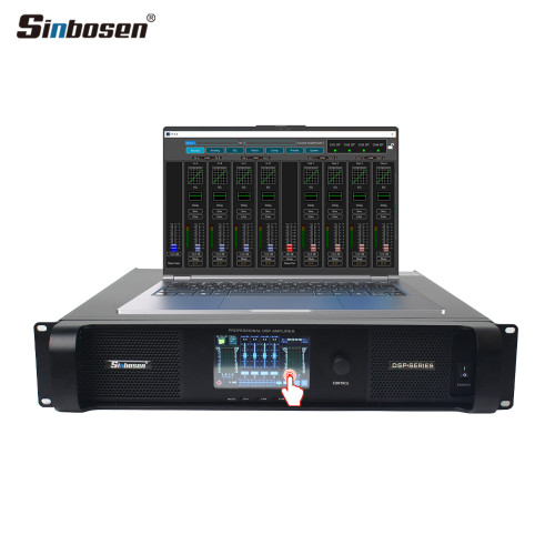 2500w DSP 4 channel class td switching power amplifier touch screen 4.3"