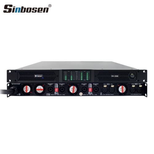 D4-3500 Class D Professional 1u 2 Ohms Stable 6600W 4 channel power amplifier