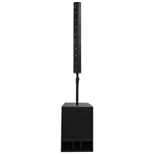 Active Column speaker 8×4.5" ferrite midrange, 2×3" neodymium tweeter, 1×15" ferrite woofer